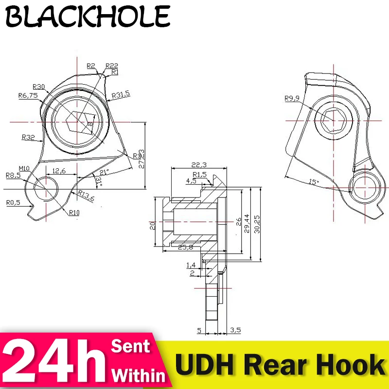 SRAM UDH Gancio Posteriore Telaio Della Bicicletta P1.0/1.5/1.75 Perno Passante Deragliatore Posteriore Gancio MTB Strada E-Bike Ghiaia UDH Gancio Posteriore Parti Della Bici