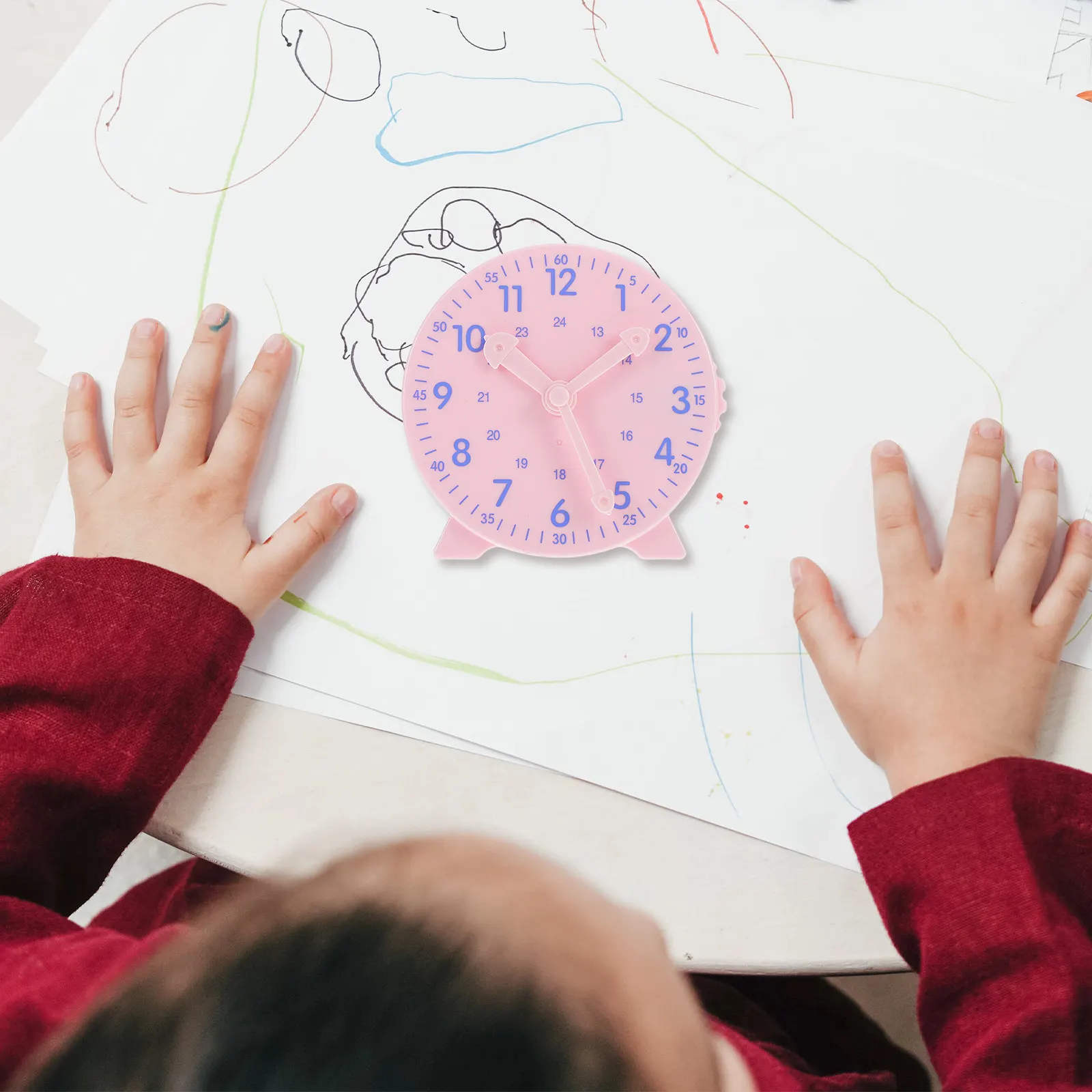Teaching Clock for Preschool Elementary Classroom Learning Time Telling Tool with Interactive Hour Minute Second Hands