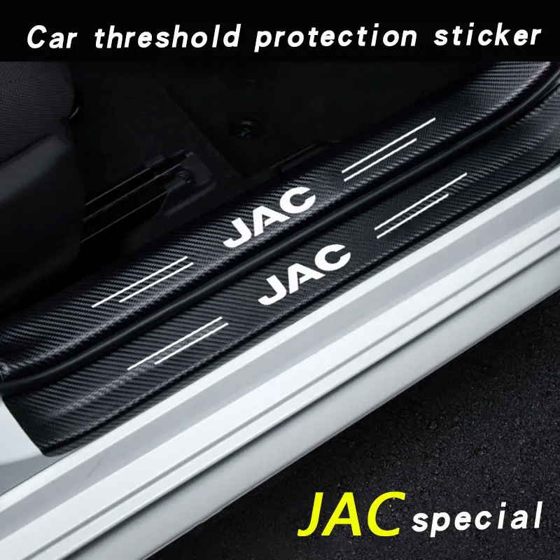 

Car Anti Scratch Door Sill Welcome pedal Protector Rubber Strip Carbon Fiber Protection Bumper Film Sticker For JAC Refine J4 J7