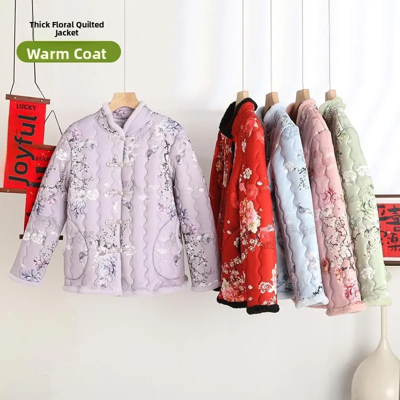 

Women's Thiened Cotton Jaet Autumn Winter Faionable Button up Coat Fce Lined Loose Fit Top Tagkita Commute Sle