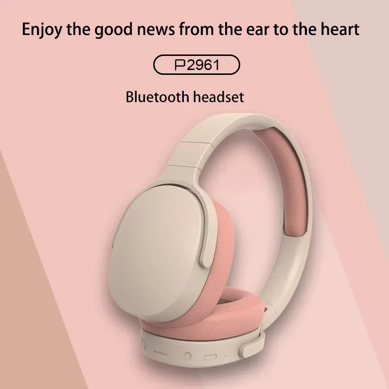 Écouteurs Bluetooth P2961 authentiques avec câble, écouteurs sans fil, basses pliables, suppression du bruit, téléphone de sauna, musique sportive,