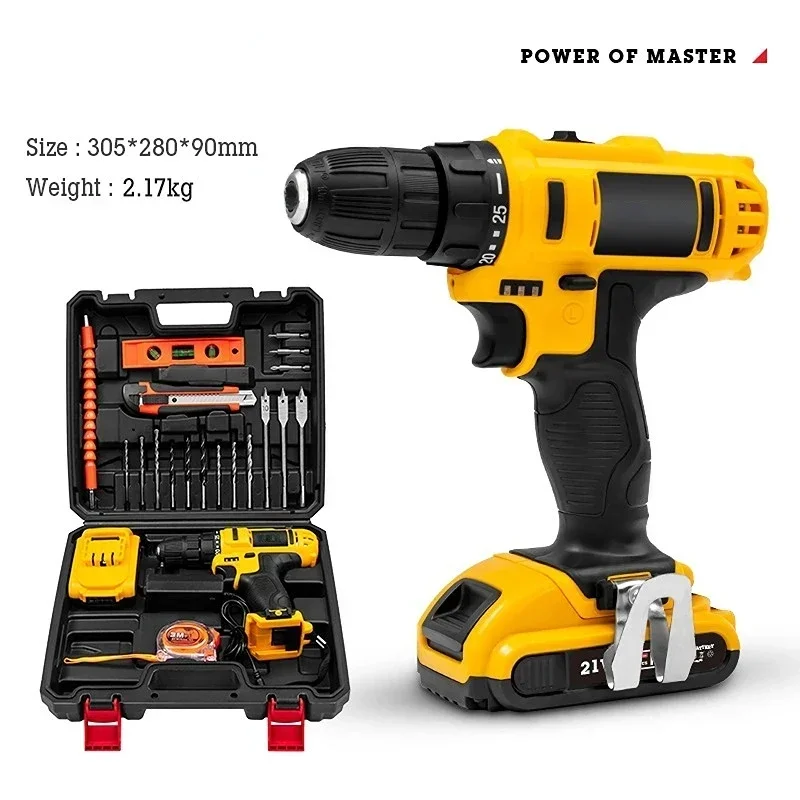 12V 16.8V 21V Cordless Electric Drill Hand Charging Drill Home Impact Drill Wireless Electric Screwdriver Lithium Power Tools