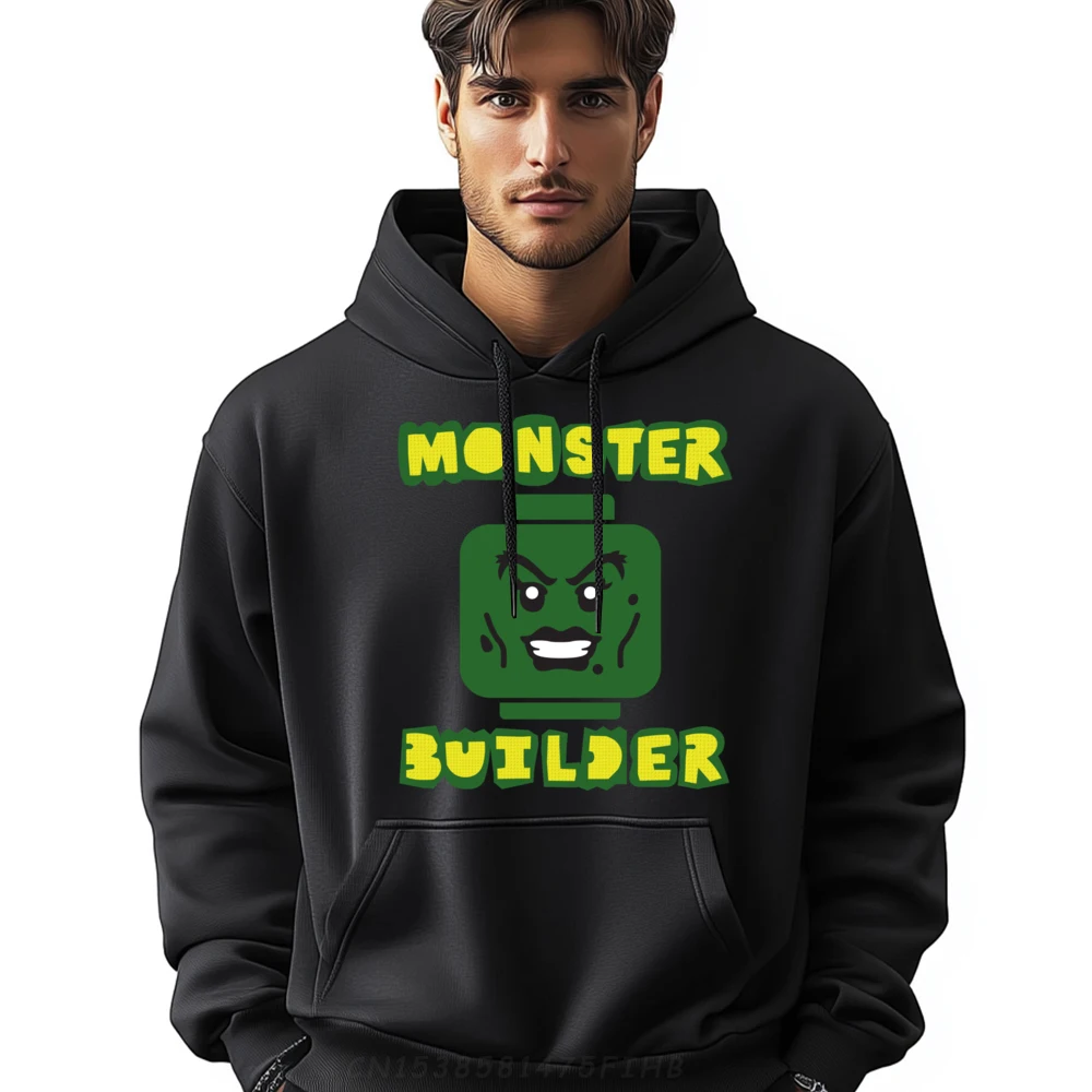 

Halloween Building Bricks Monster Builder Head Girls Grey Hoodie Graphic Tee Spring High Quality Classic