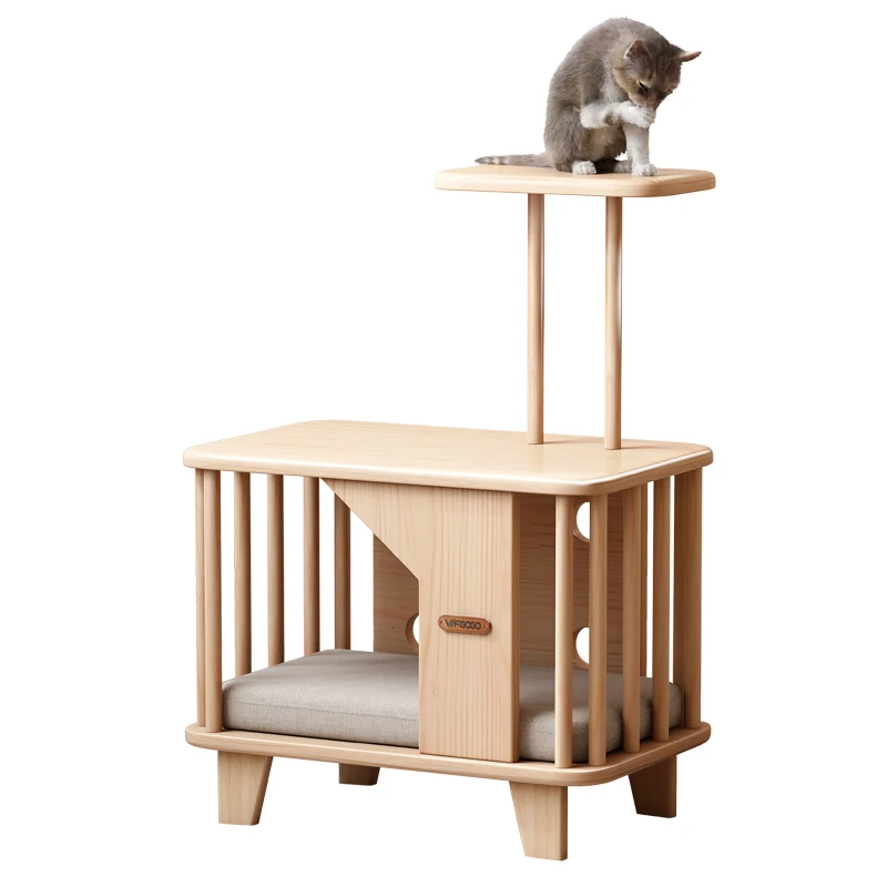 Multilayer DIY Splicing Cat Climbing Frame with Closed Cat Bed Scratch Post Cat Tree Tower House for Indoor Cats Pet Furniture