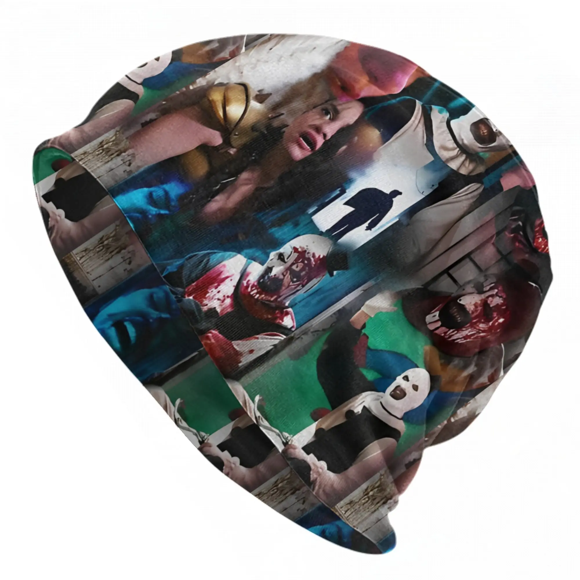 Terrifier Horror Movie Collage Skullies Beanies Hat  Hip Hop Men Women Ski Caps Warm Dual-use Bonnet Hats