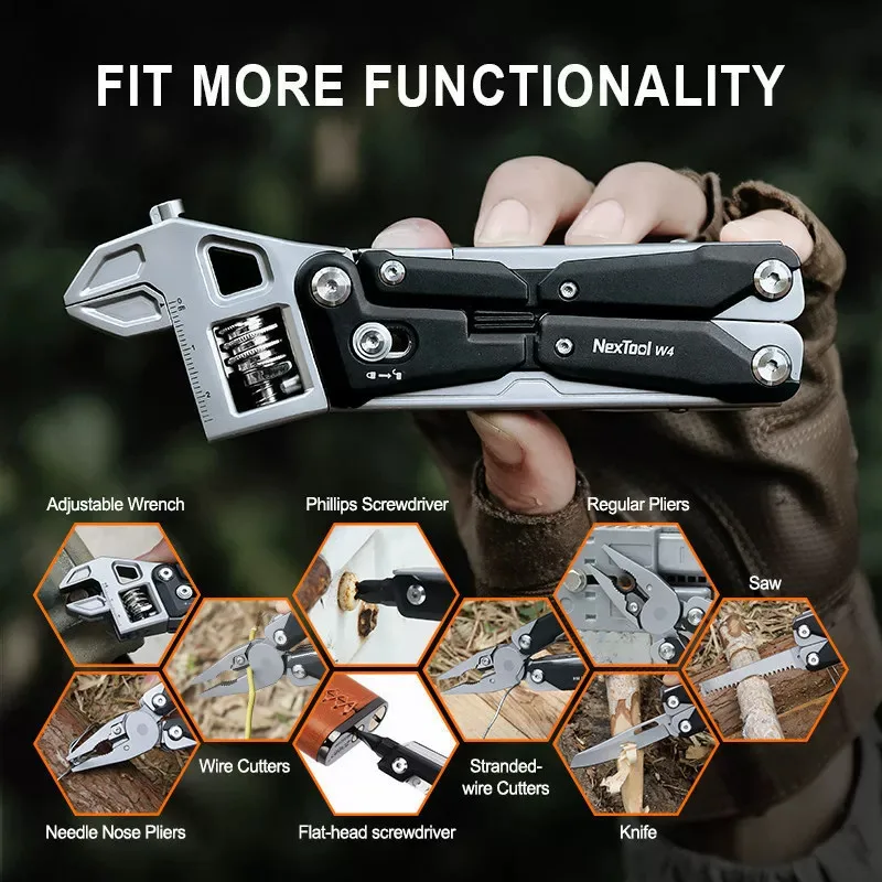 NexTool W4 Adjustable Ratcheting Wrench Multitool