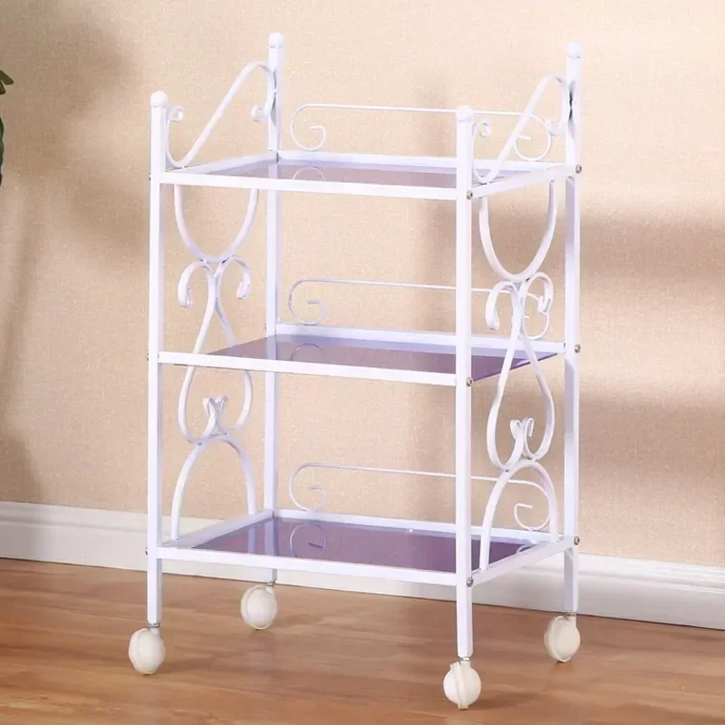 

Practical Workshop Trolley Without Tool Auxiliary Car Of Beauty Salon Cosmetic Helper Station Barber Pink Organizers Trolleys