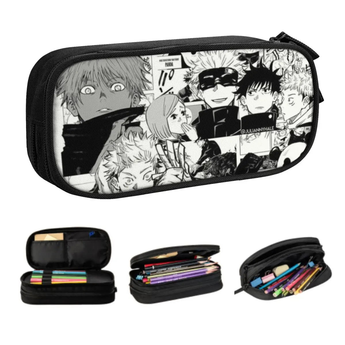 Custom Japan Anime Jujutsu Kaisen Pencil Cases for Boy Girl Big Capacity Pen Box Bag Stationery