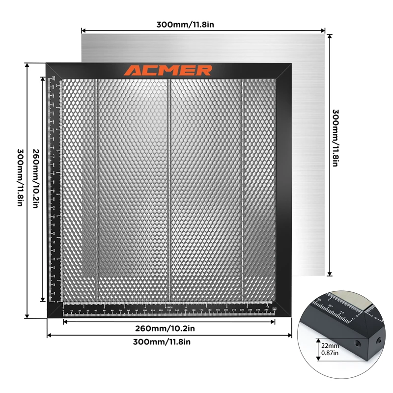 ACMER-E10 Letto laser a nido d\'ape con perni Pannello per macchina per incidere CNC Scelta fai-da-te