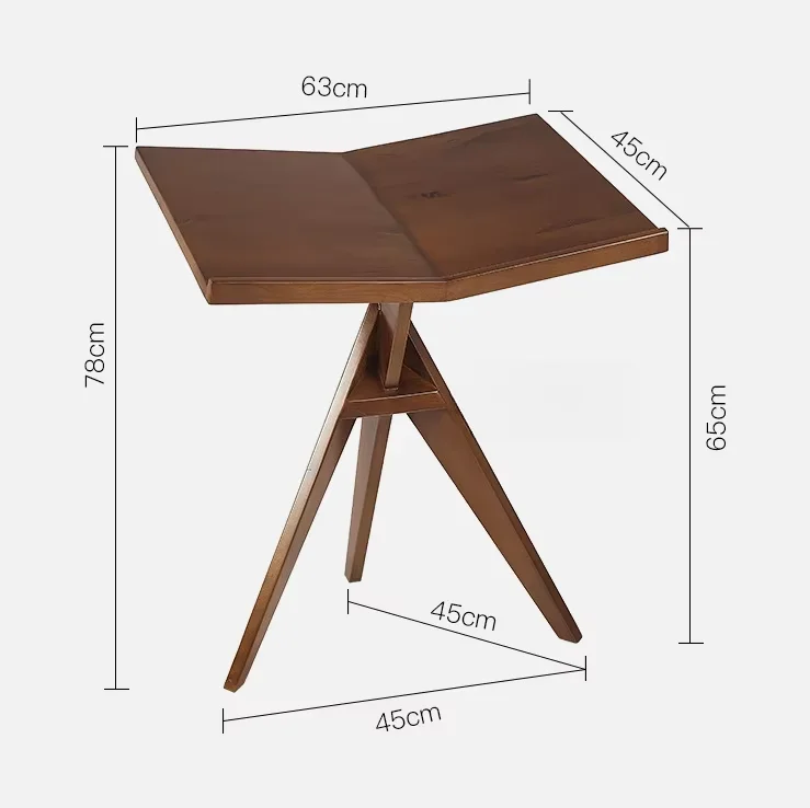 Book-Shaped Coffee Table with Ash Wood Tripod Legs Modern Minimalist Design Multi-Purpose Display Surface for Home & Office
