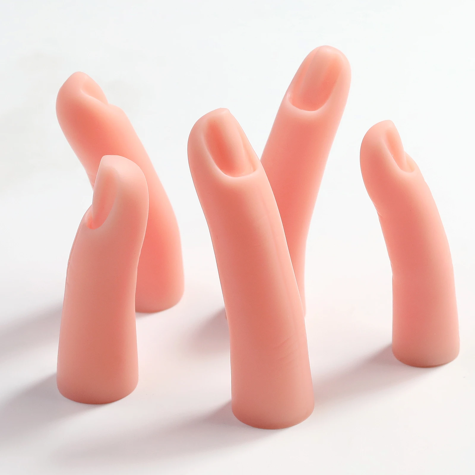 5 pièces/ensemble Nail Art pratique main faux doigt ongles en Silicone avec aimant peut être insérer plaque à ongles outils de manucure affichage