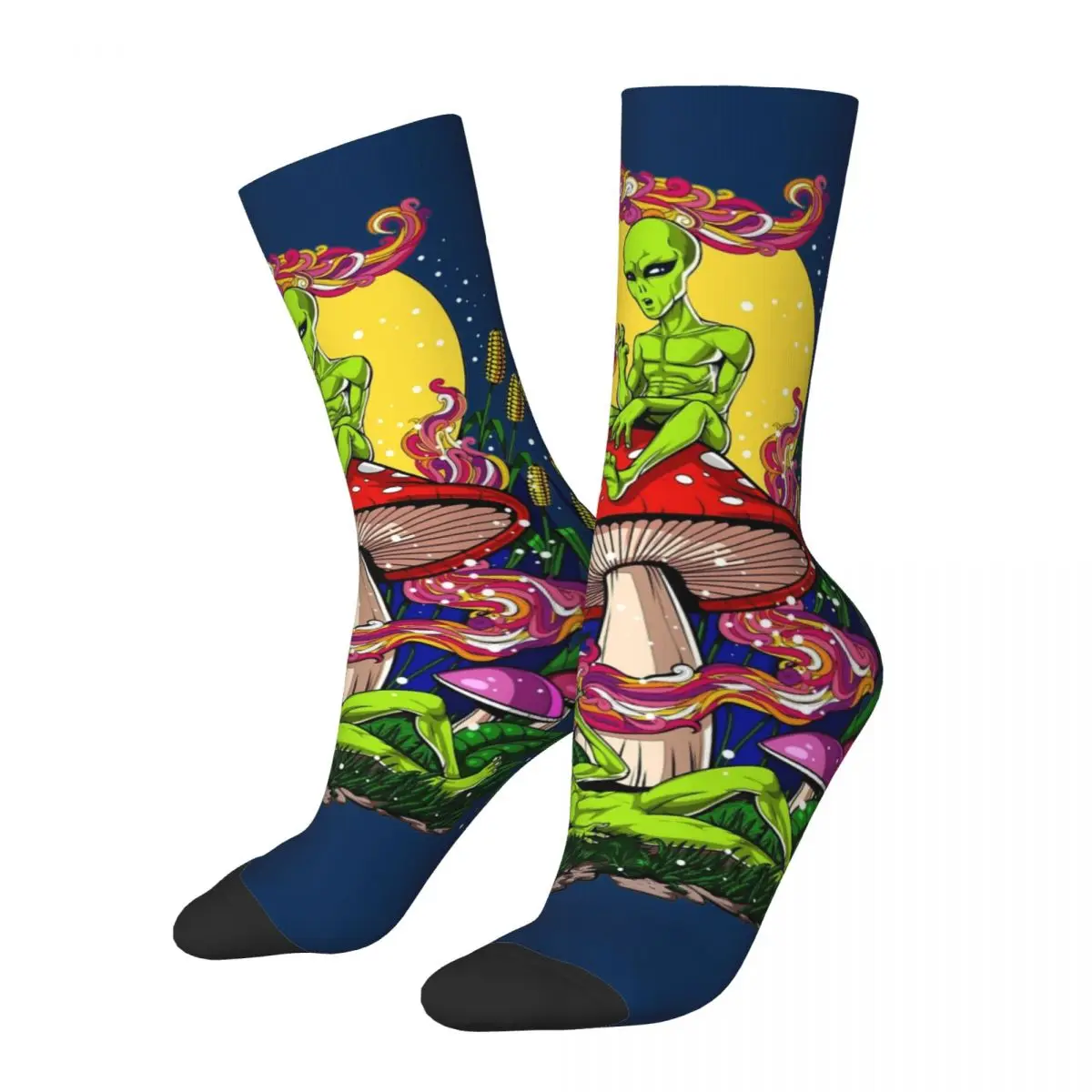 Fashion Male Men Socks Casual Magic Mushroom Aliens Sock Polyester Graphic Women's Socks Spring Summer Autumn Winter