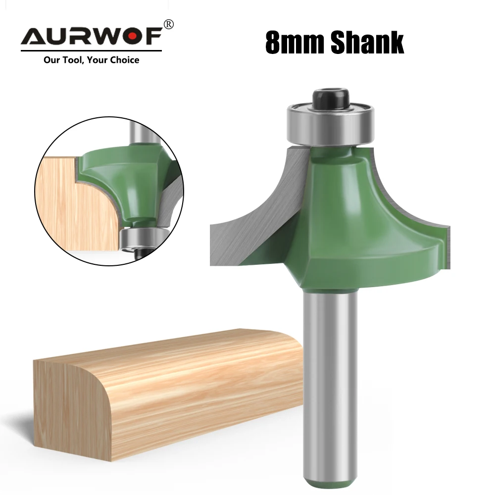 Urwof-fresadora de Carboneto de Tungstênio mm de Canto Redondo sobre Router Bit com Rolamento para Madeira Ferramenta de Madeira Mc02023 1pc