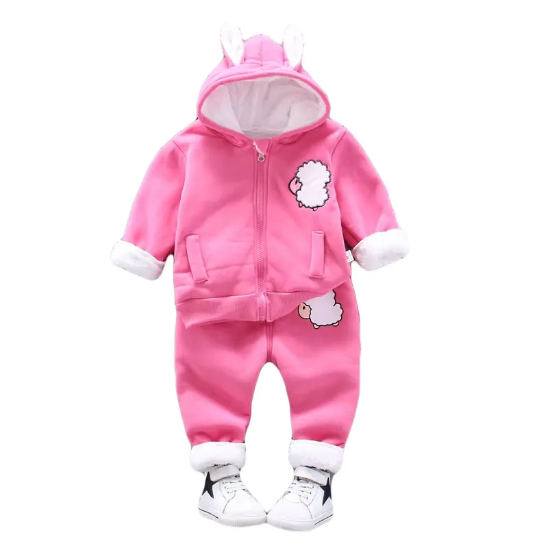 

Velvet Thickened 2-Piece Set for Children Boys Girls Hooded Western Style Sweater Autumn Winter Clothing plus Size 2024 New