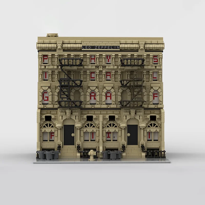 3291pcs MOC Modular Led Zeppelin Physical Graffiti Album Icons Model Building Blocks Toy Art Assemble Idea Education Collection