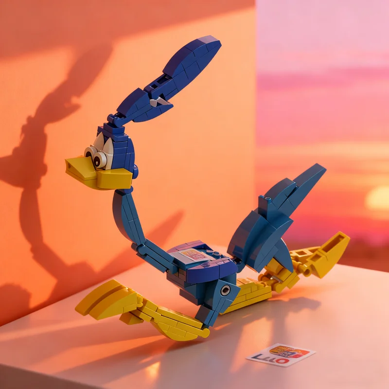 

115pcs MOC Road Runner Beep Collectible Model Building blocks Christmas gifts Construction Assemble toys DIY Brick Kids Birthday