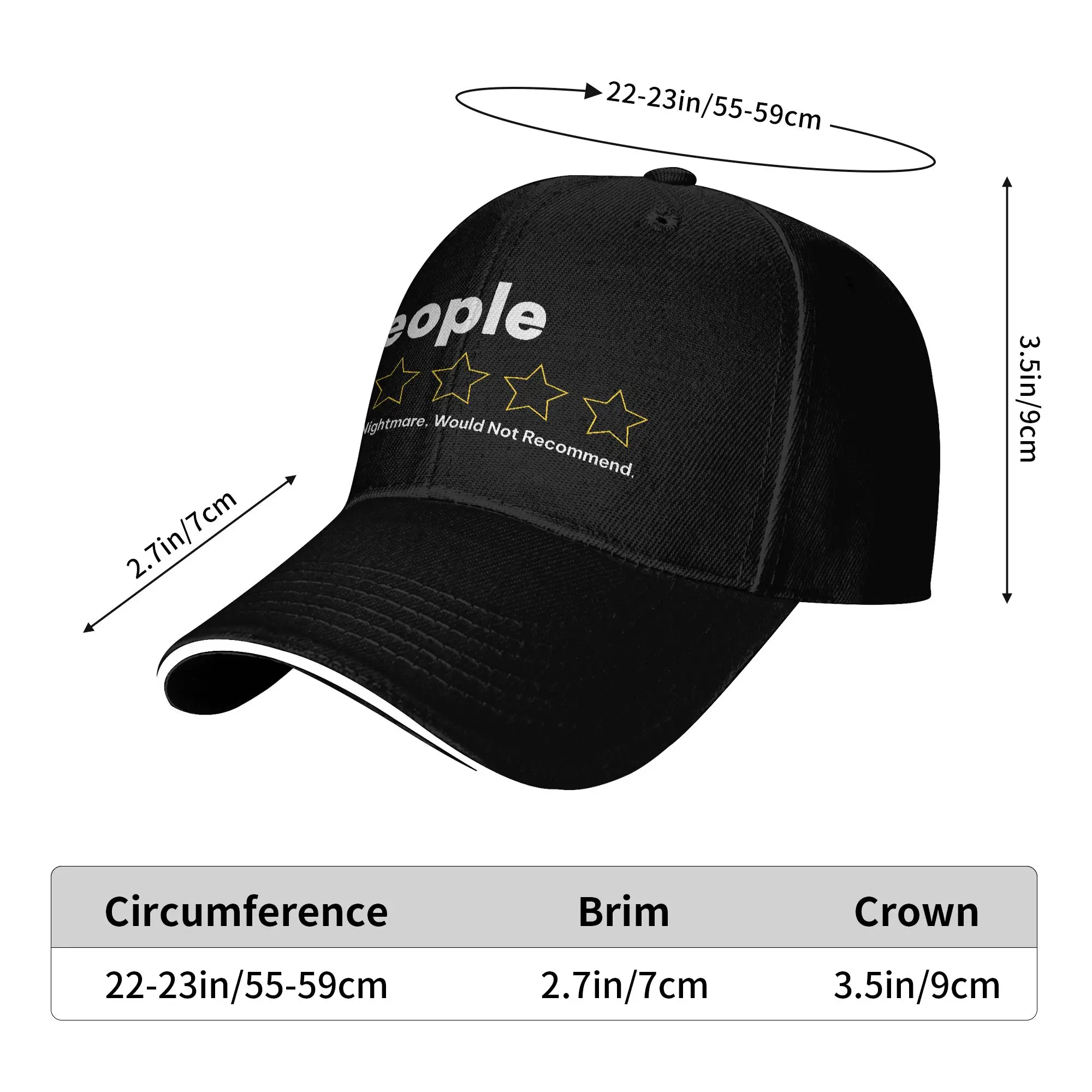 People 1 Star Absolute Nightmare Would Not Recommend Sun Baseball Cap  Summer Streetwear Trucker Hat For Unisex Snapback Cap