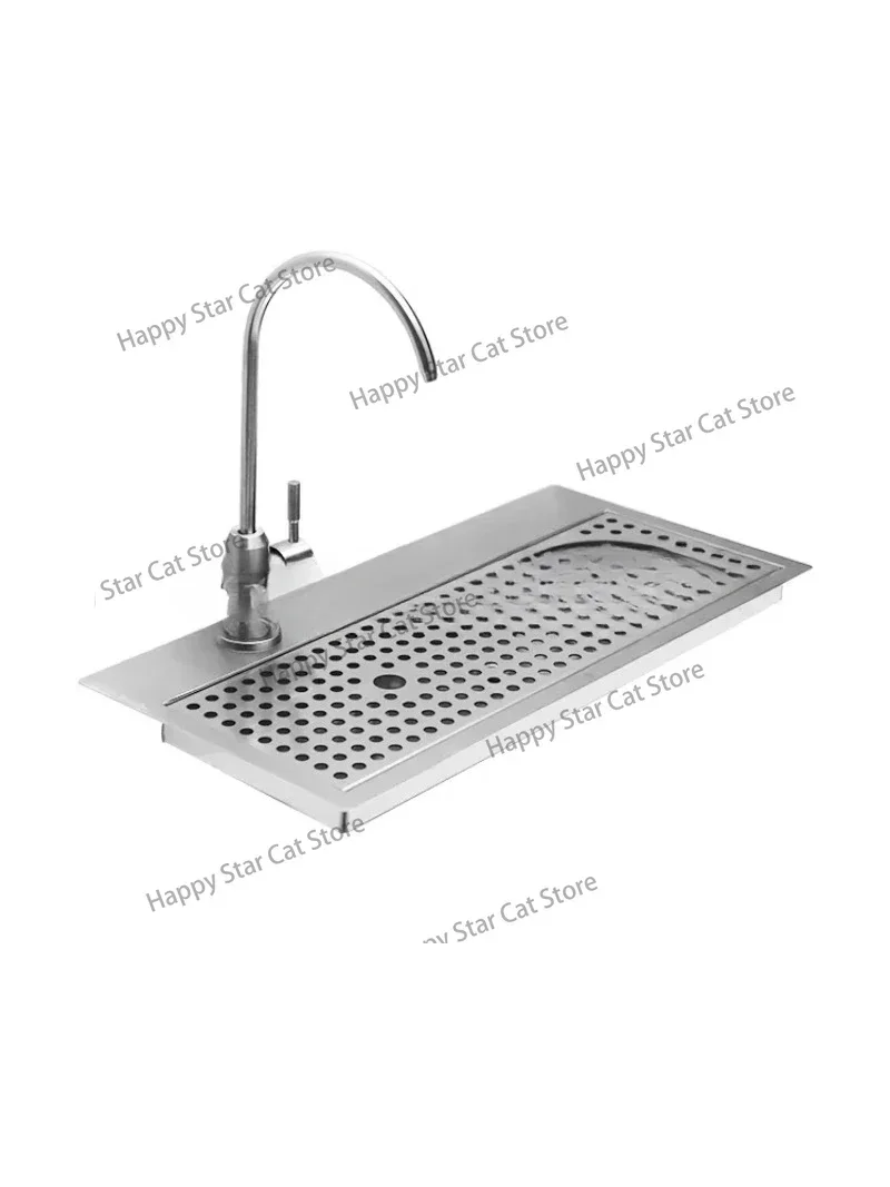 

Stainless Steel Integrated Faucet High Pressure Cup Washer Bar Water Tray Thickened Embedded Multi-Function