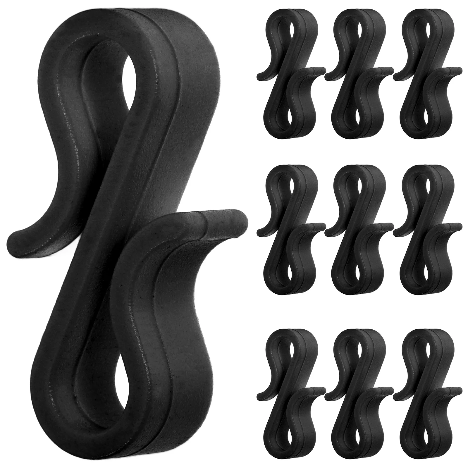

50Pcs S Hooks for Gutter Plastic Clips to Hang Christmas Lights Outdoor Weather Resistant Holiday Light Hangers No Tools Needed