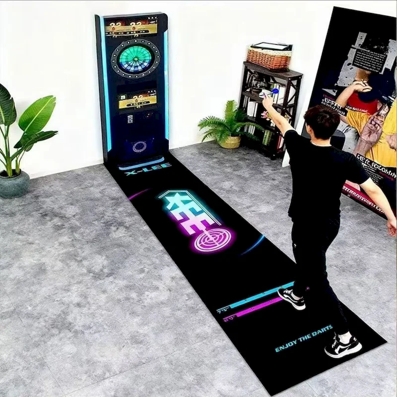 VIKAMA Dart Mat Retro Dart Pattern Carpet Anti slip Floor Protection Carpet Dart Throwing Line Measurement Mat Home Decoration