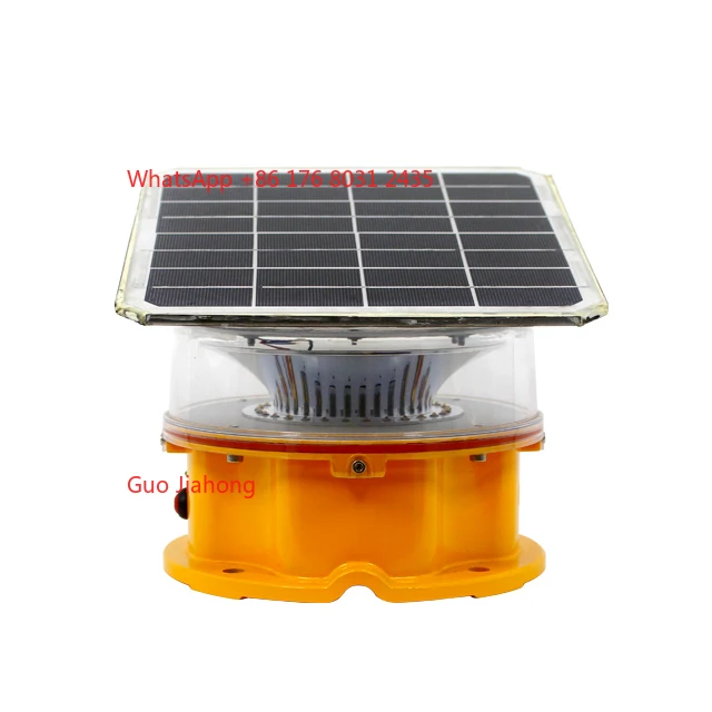 

LED Aviation Warning Lights Red Steady/Flashing 100cd Solar Powered Building Obstruction Light with Solar Panel/Battery