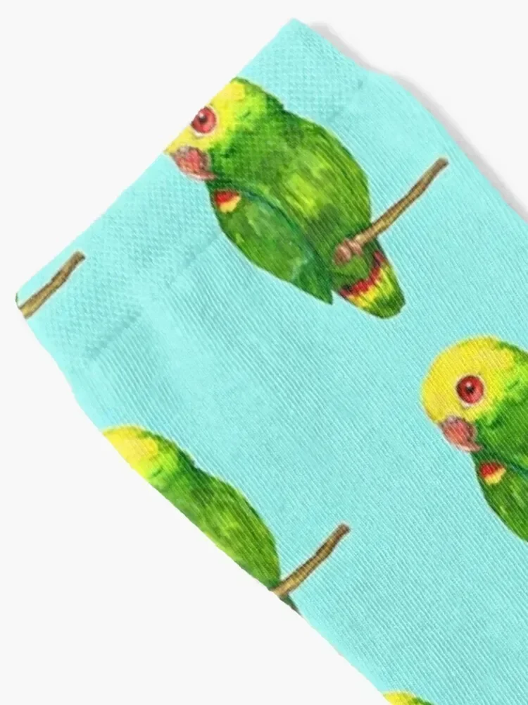 Yellow headed amazon parrot Socks Stockings man cartoon Mens Socks Women's