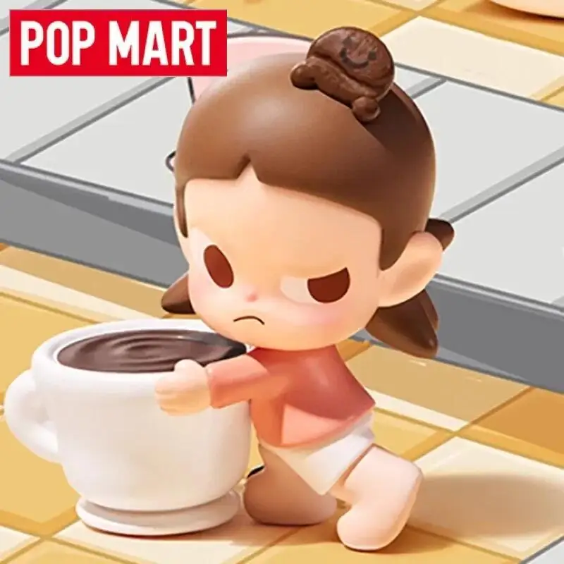 POPMART POPBEAN مصنع القهوة سلسلة لطيف أنيمي الشكل الحلي هدية صندوق أعمى تخمين حقيبة اللعب الأصلية دمية
