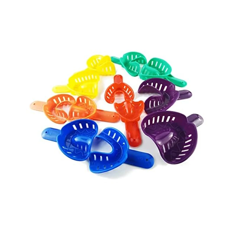 12Pcs/Pack AG Dental Impression Trays Dentist Impression Durable Plastic Teeth Holder Lab Dentistry Accessory Tools