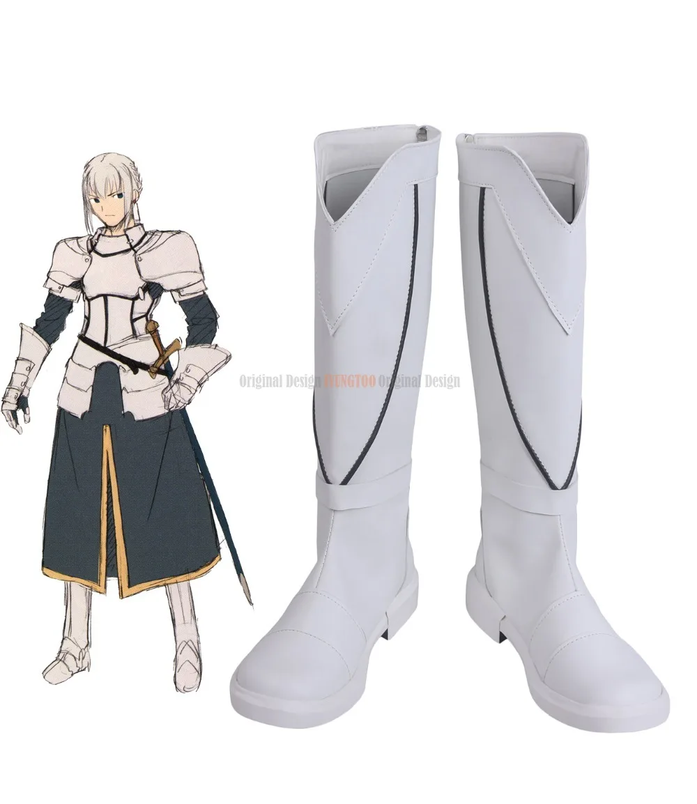 Saber White Boots Cosplay FateStay Night Saber Bedivere Cosplay Boots White Shoes Custom Made