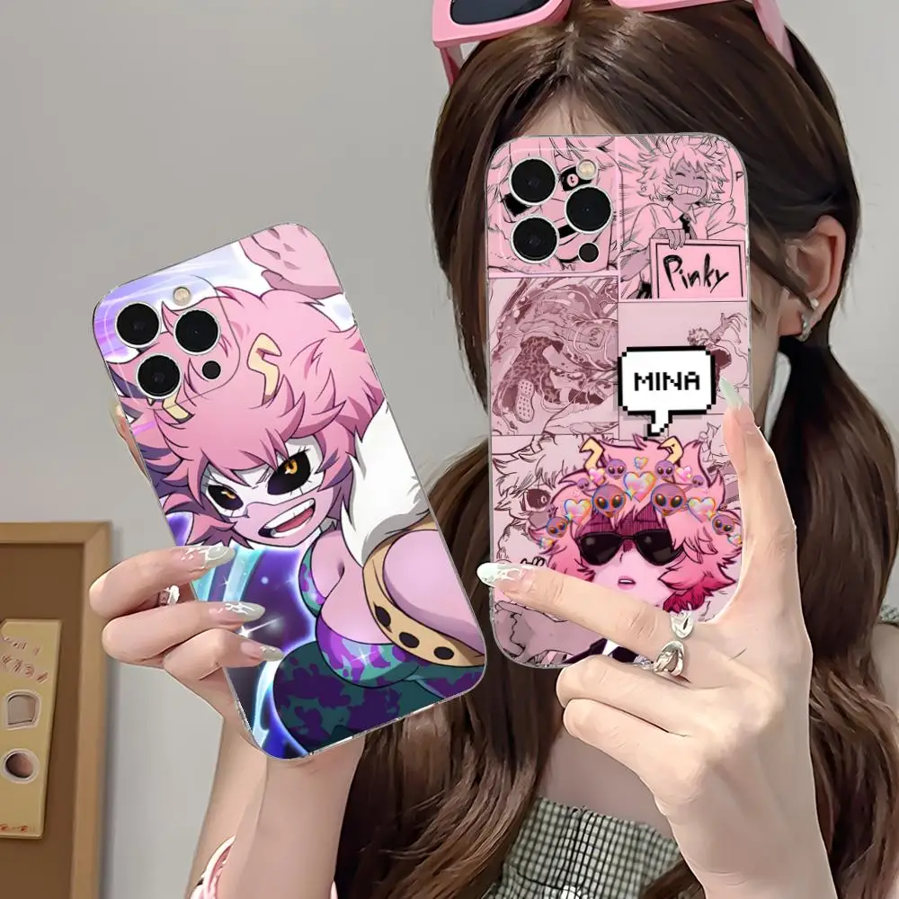 

My Hero Academia Mina Phone Case for iPhone 16 15 14 13 12 11 X XR XS 8 6 Pro Max Plus Mini Clear Colour Protective Cover Pretty