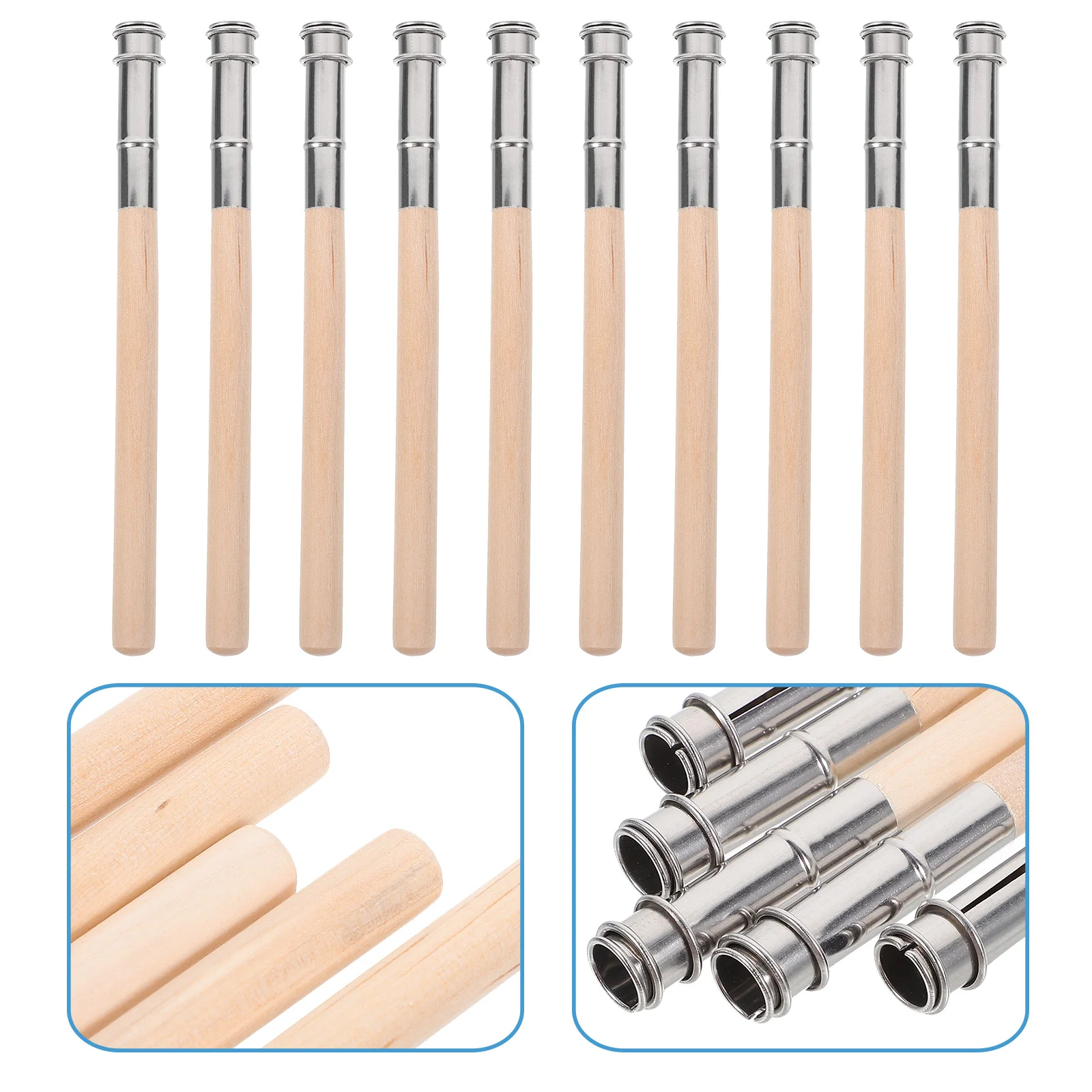 10 Pcs Pencil Extender Supply Dresser Vest Artist Holder Fleece Crayon Sketch Bracket School Office Supplies Wood