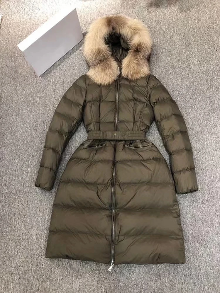 

Winter New Women Silver Fox Big Collar High End Down Jacket