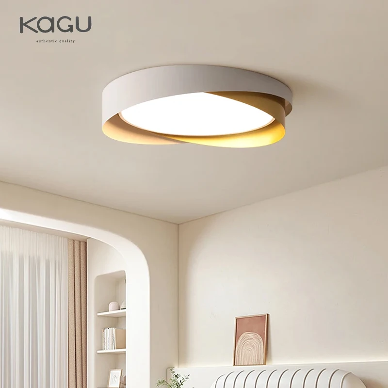 Lustre LED à intensité variable, plafonnier rond moderne pour salon, chambre à coucher, étude, éclairage de Restaurant sans scintillement, économie d'énergie