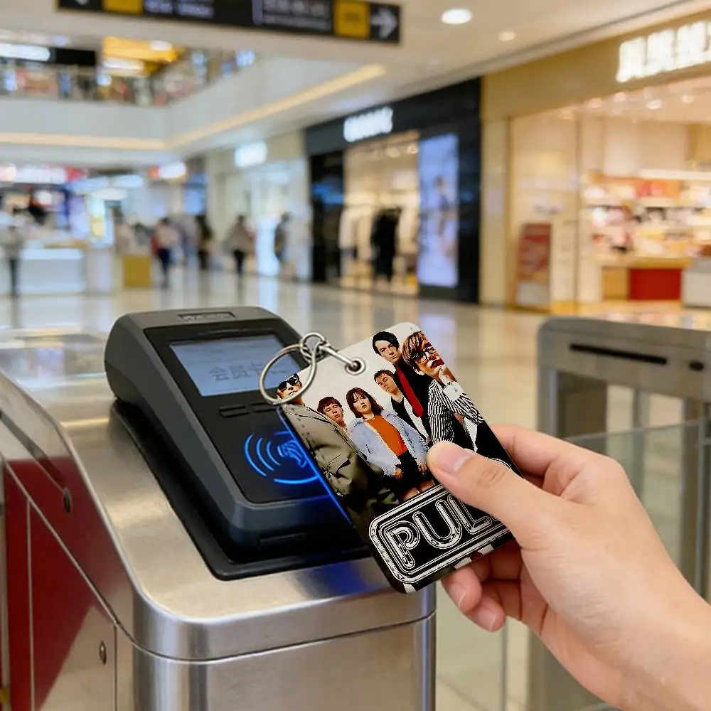 Alternative rock the P-pulp band PU Soft Leather Rectangular Key Card Holder Induction Elevator Protection Cover Youth Faion
