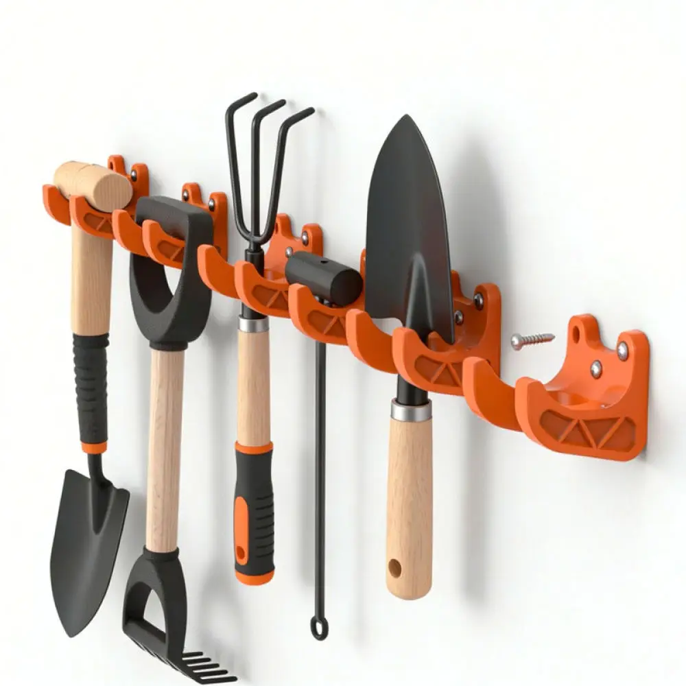 Wall Mounted Storage Organizer Rack For Garden Tools Garage Utility Hanger For Long Handle Equipment Home Organization