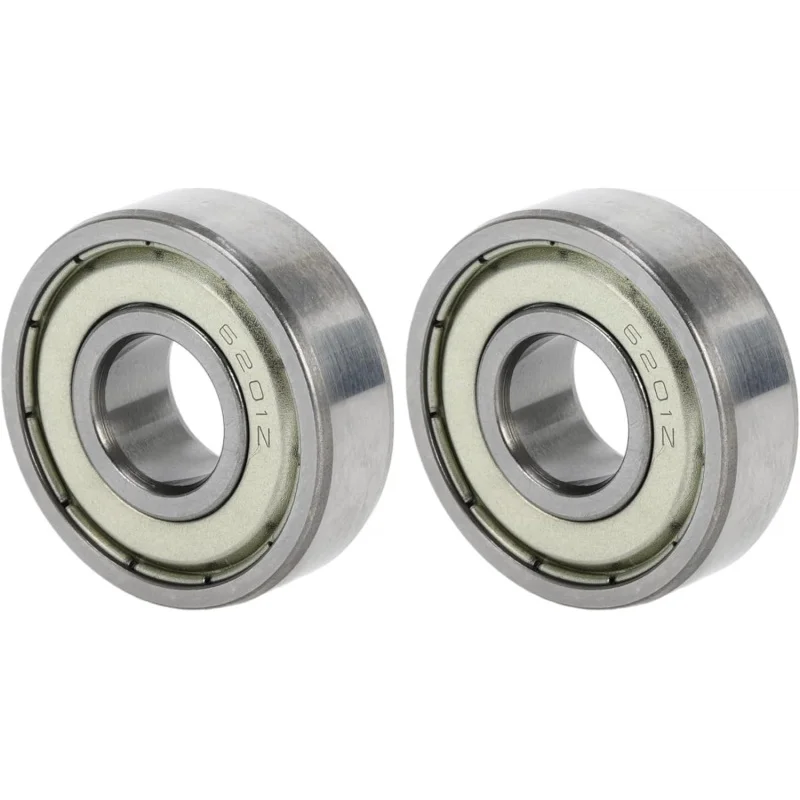 6201ZZ Deep Groove Ball Bearings P6 12x32x10mm Lubricated Bearings Double Metal Seal Silver Tone Scooter Skateboard Wheel