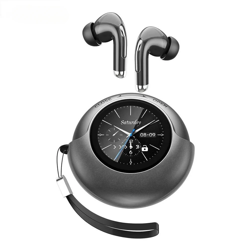 

Беспроводные наушники Bluetooth 5.4, светодиодный умный сенсорный экран с экраном, ENC с шумоподавлением, Hi-Fi стерео наушники-вкладыши, поворот