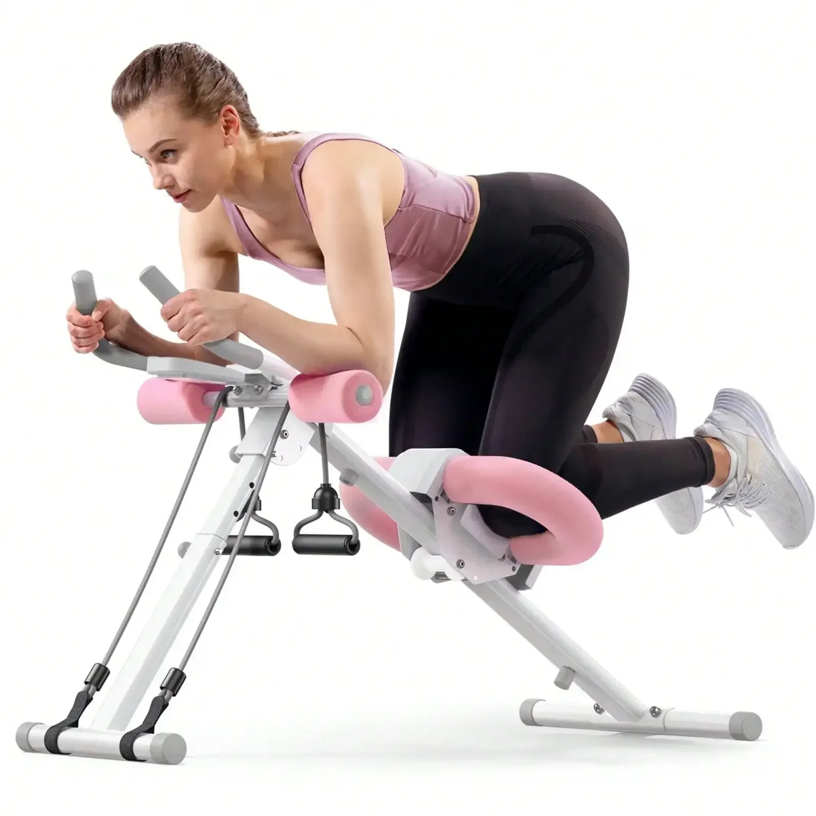 Machine, Ab Workout Equipment, Adjustable Ab Trainer Machine For Abs Workout At Home Gym, Foldable, Knee Protection, Abdominal Trainer For Stomach Workout