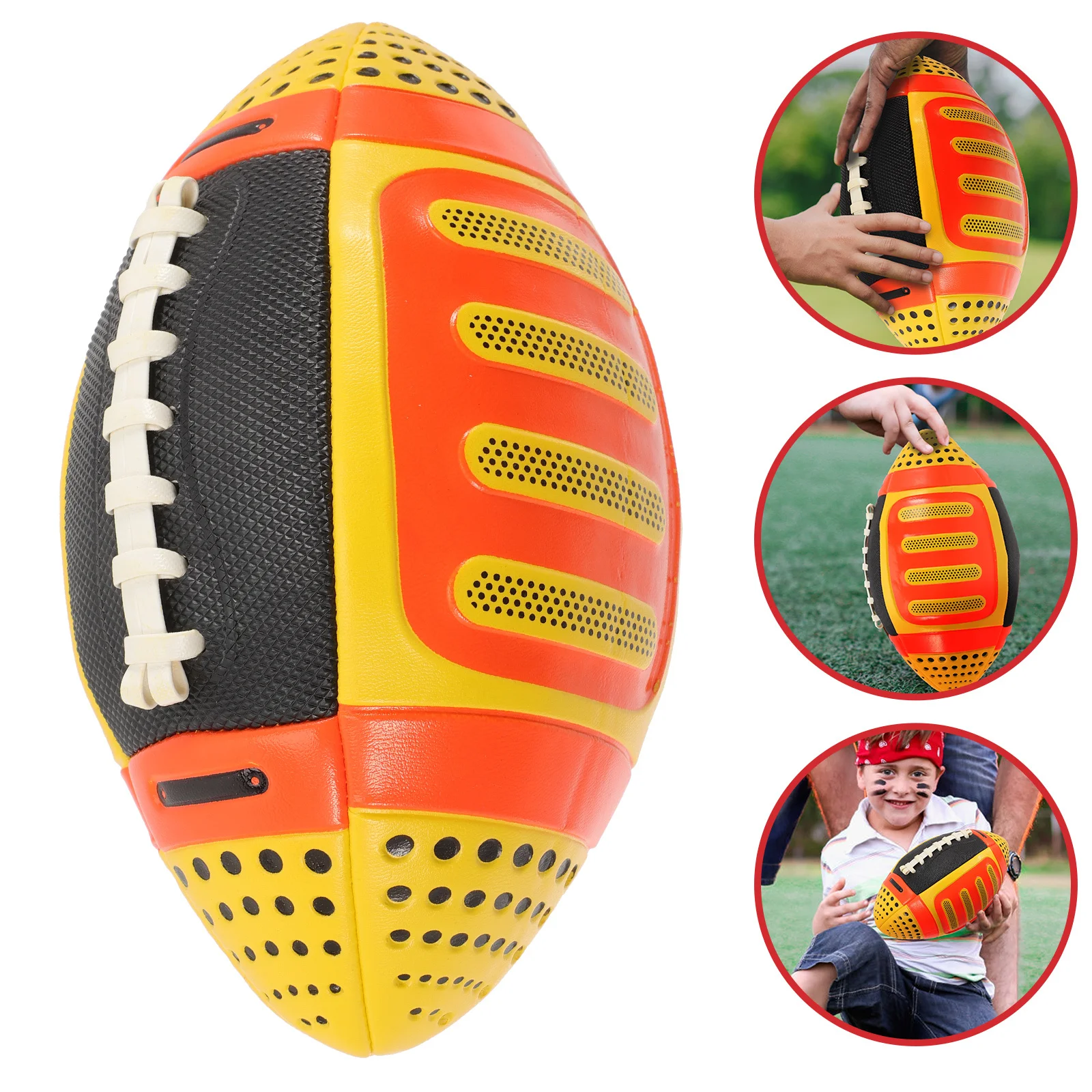1pc Ball Elastic Pu Training Ball For Hand-Eye Coordination Rugby Outdoor School Sports Rugby