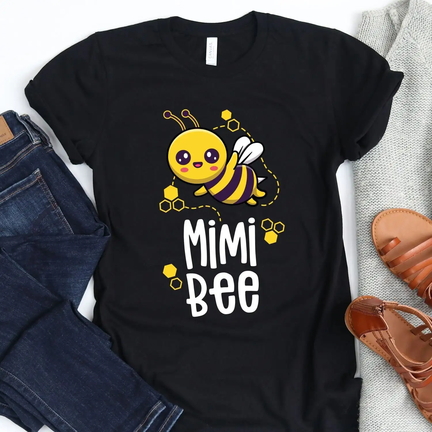 

Mimi Bee T Shirt Matching Family Honey Grandma First Day Beepkeeping Theme