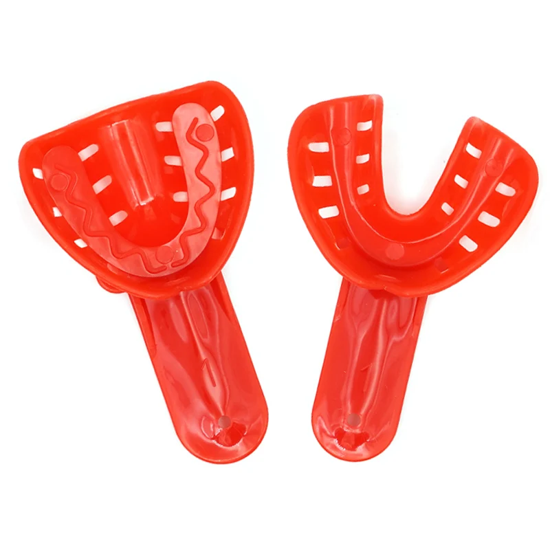 12pcs Disposable plastic dental tray, impression tray, colored upper and lower jaw mold, dental tray, dental oral mold tool