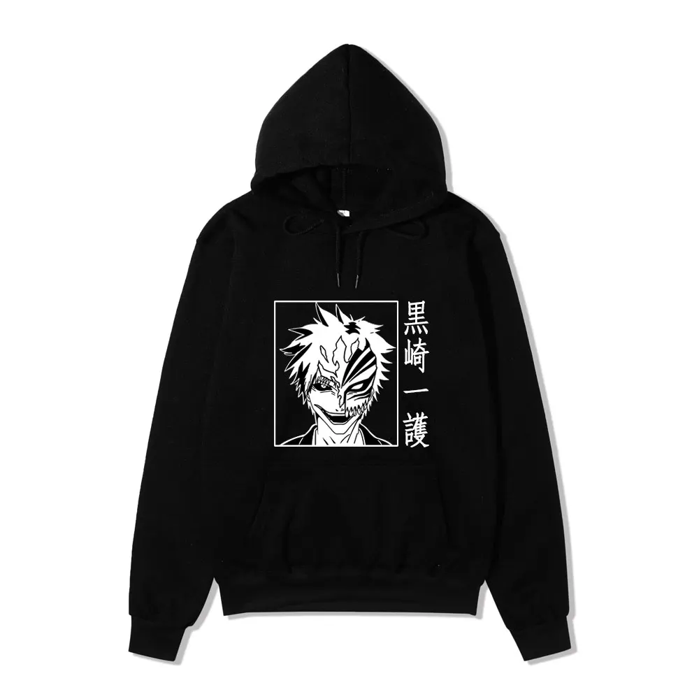 Hot Anime Bleach Kurosaki Ichigo Hoodie Boy/girls Sweatshirts Japanese Streetwears Men Women Crewneck Pullovers Anime Clothes