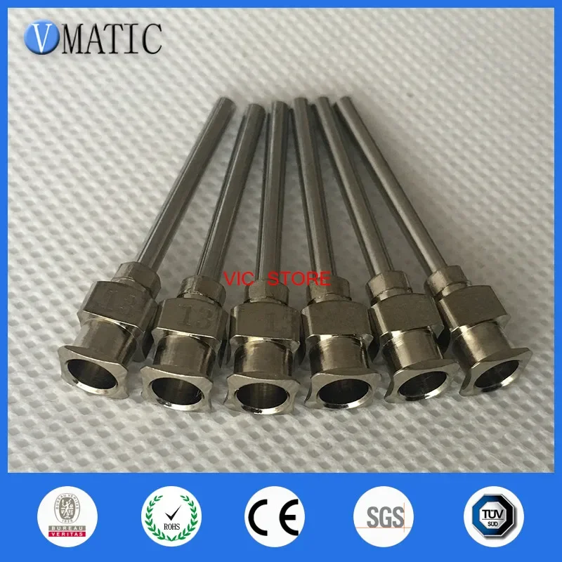 Free Shipping 12Pcs 1 Inch Tip Length 13G Metal Stainless Steel Syringe Tips