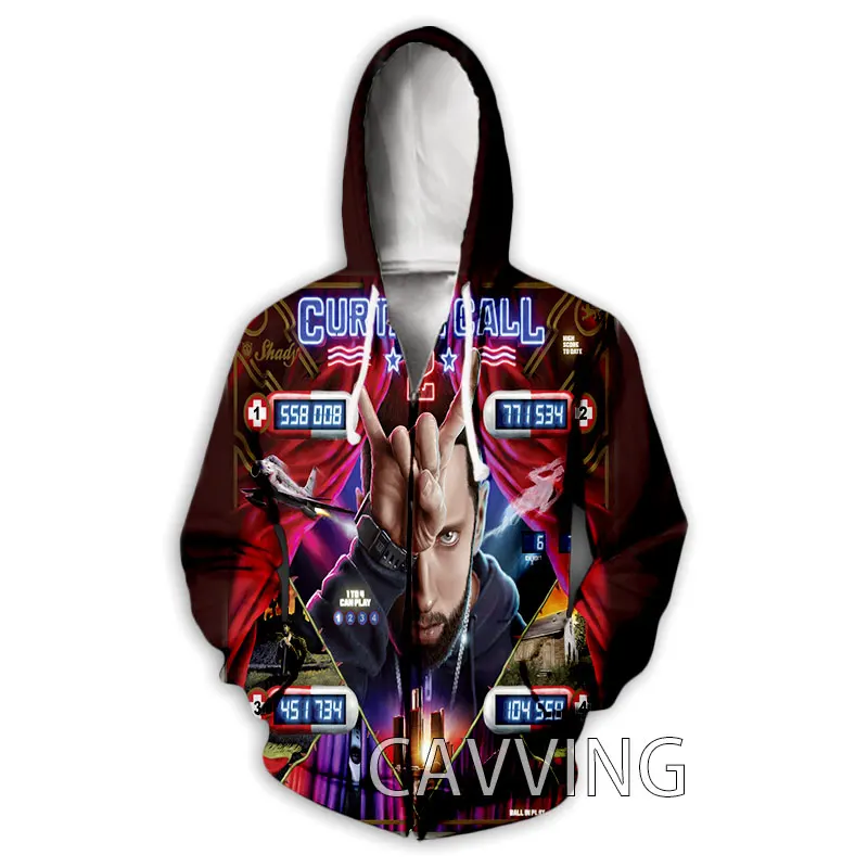 شعبية EMINEM ثلاثية الأبعاد طباعة سستة هوديس بلوزات الرجال النساء للجنسين مقنعين المتضخم هوديي زمم بلوزات رياضية