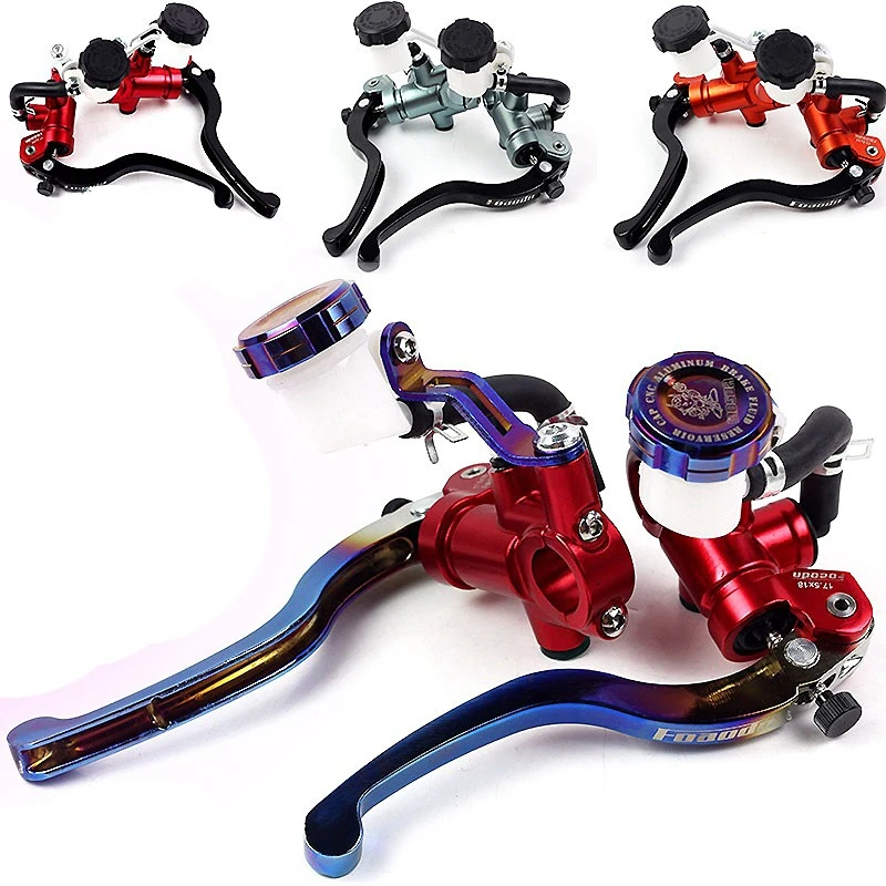 Hydraulic Brakes Motorcycle Brake Lever Master Cylinder Clutch Levers Pumping Brake Oil Storage Kit Fuel Tank Set 7/8