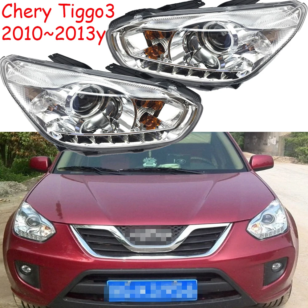 1pcs car bumper Tiggo3 headlamp for Chery Tiggo headlight 2010~2013y car accessories Tiggo 3 head lamp Chery Tiggo fog lamp