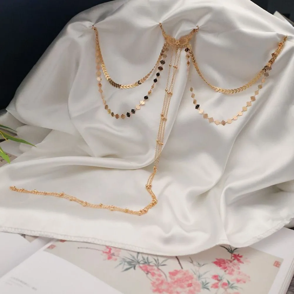 Vintage Fairy Long Tassel Waist Pendant Hanfu Front Decor Exotic Style Pearl Tassel Waist Chain Accessories view 6