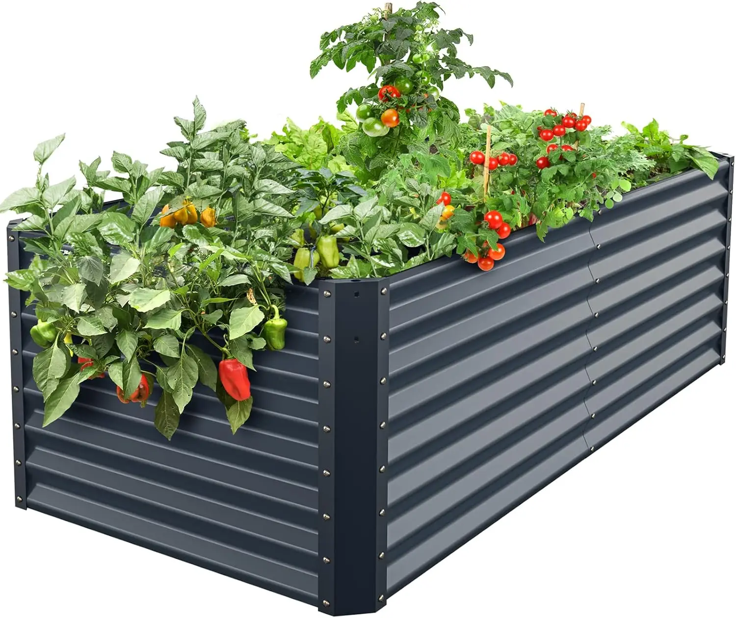 

Galvanized Raised Garden Bed Box Planter for Outdoor Plants, 24" Extra Tall Metal Raised Garden Beds for Vegetables 72"X36"X24"