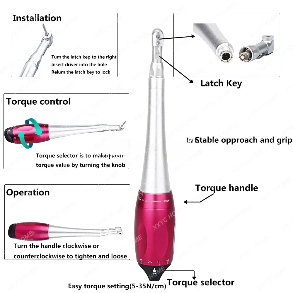 Dentist Tools Torque Wrench Handpiece Ratchet  Implant Latch Head Handpiece  Adjustable