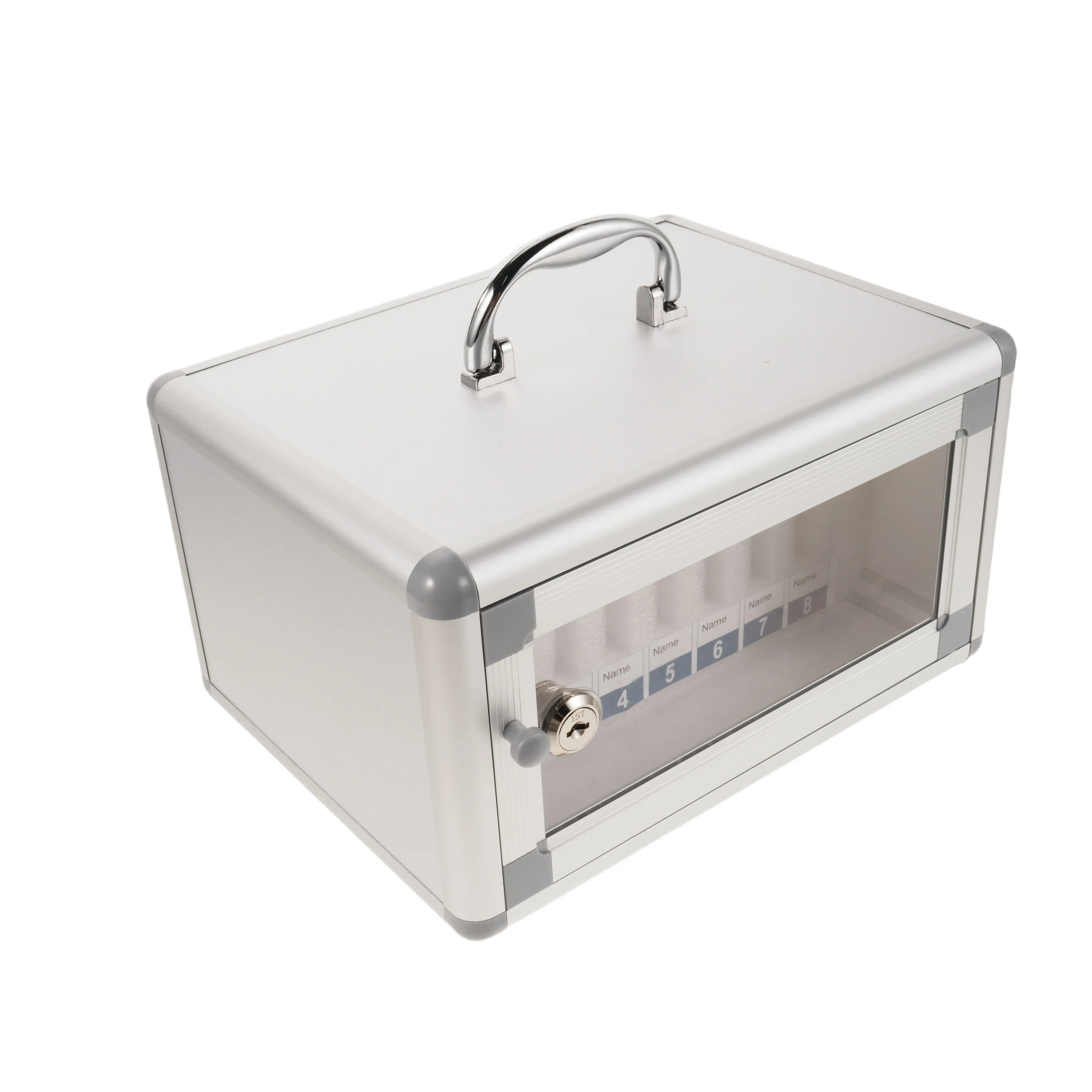 8-slot-lockable-transparent-phone-storage-locker-aluminum-alloy-classroom-mobile-phone-management-cabinet-portable-carry-handle